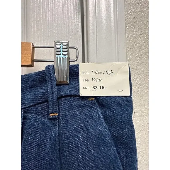 Abercrombie & Fitch Sloan Ultra High Rise Wide Leg Tailored Jean Size 16 Short - Picture 4 of 6